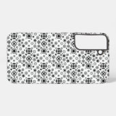 かわいい 黒 白 アラベスク 装飾 パターン SAMSUNG GALAXYケース (裏面横)