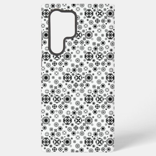かわいい 黒 白 アラベスク 装飾 パターン SAMSUNG GALAXYケース (裏面)