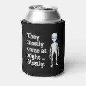 かわいい 黒 白 エイリアン 引用 缶クーラー (缶裏面)