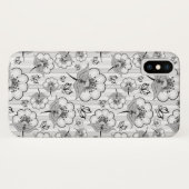 かわいい 黒 白 シームレス 花柄 Case-Mate iPhoneケース (裏面(横))