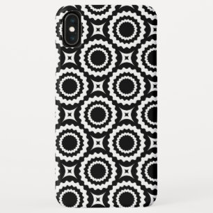 かわいい 黒 白 ジグザグ 円 模様 iPhone XS MAXケース