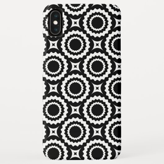 かわいい 黒 白 ジグザグ 円 模様 Case-Mate iPhoneケース (裏面)