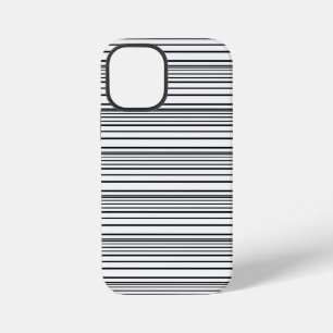 かわいい 黒 白 ストライプ iPhone 12 MINIケース