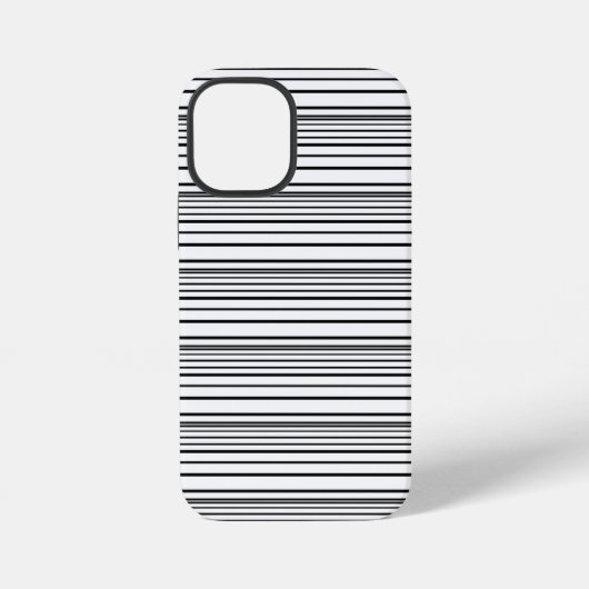 かわいい 黒 白 ストライプ iPhoneケース (裏面)