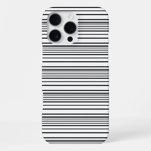 かわいい 黒 白 ストライプ iPhoneケース (裏面)