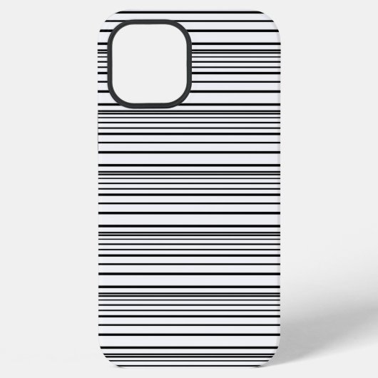 かわいい 黒 白 ストライプ iPhoneケース (裏面)