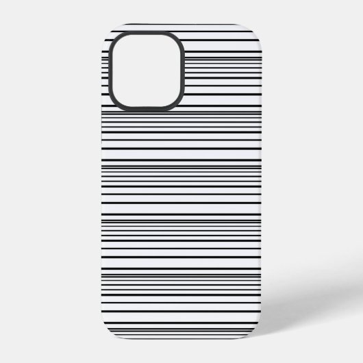 かわいい 黒 白 ストライプ iPhoneケース (裏面)