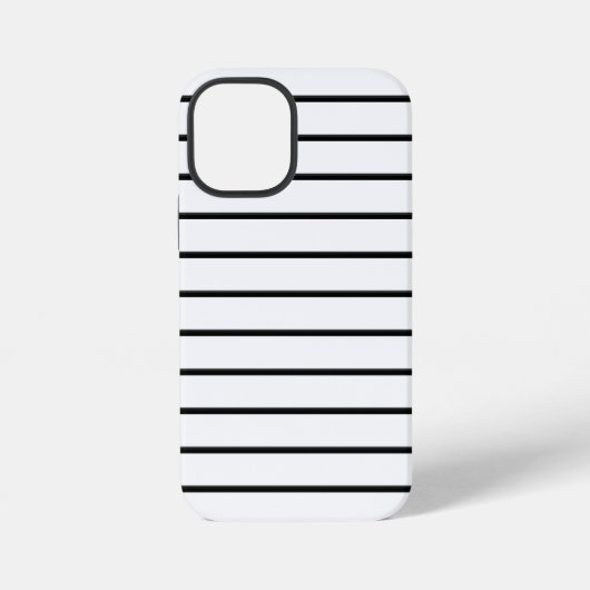 かわいい 黒 白 ストライプ iPhoneケース (裏面)