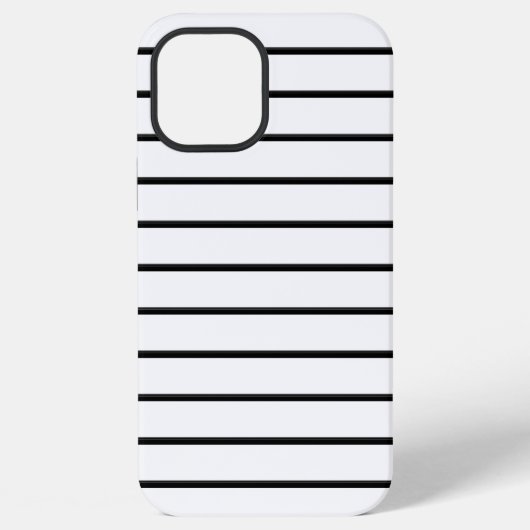 かわいい 黒 白 ストライプ iPhoneケース (裏面)