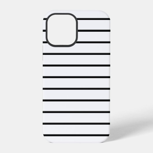 かわいい 黒 白 ストライプ iPhoneケース (裏面)