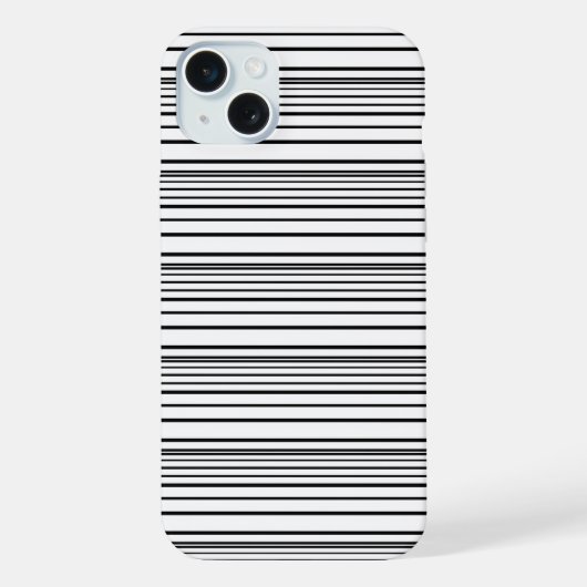かわいい 黒 白 ストライプ iPhoneケース (裏面)