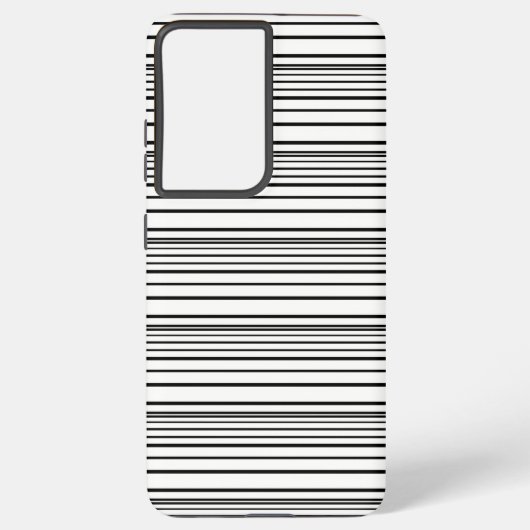 かわいい 黒 白 ストライプ SAMSUNG GALAXYケース (裏面)