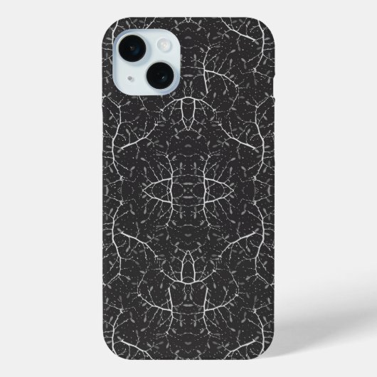 かわいい 黒 白 ツリー パターン Case-Mate iPhoneケース (裏面)