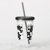 かわいい 黒 白 六角 データ パターン アクリルタンブラー (左)