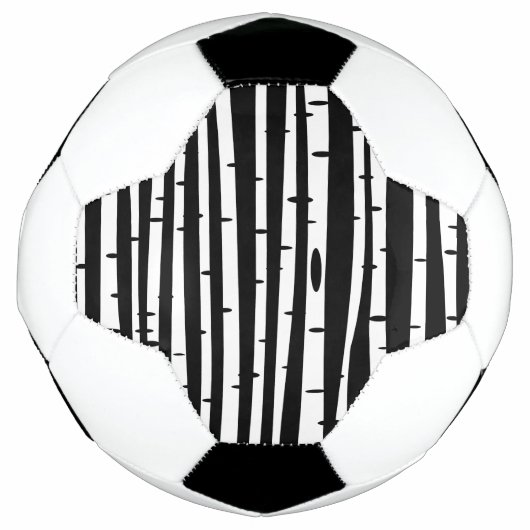 かわいい 黒 白 木 パターン サッカーボール (正面)