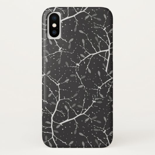 かわいい 黒 白 木 パターン Case-Mate iPhoneケース (裏面)