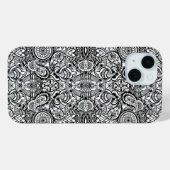 かわいい 黒 白 花 パイズリー Case-Mate iPhoneケース (裏面 (横))