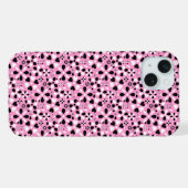 かわいい 黒 白 花 iPhoneケース (裏面横)
