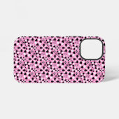 かわいい 黒 白 花 iPhoneケース (裏面横)