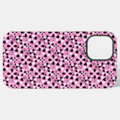 かわいい 黒 白 花 iPhoneケース (裏面横)