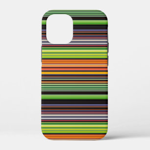 かわいい 黒 色彩 ストライプ iPhone 12 MINI ケース