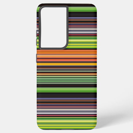 かわいい 黒 色彩 ストライプ SAMSUNG GALAXYケース (裏面)