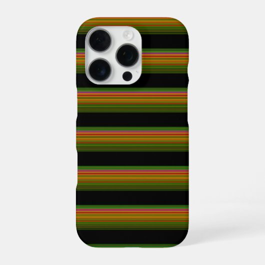 かわいい 黒 色柄 ストライプ iPhoneケース (裏面)