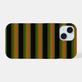 かわいい 黒 色柄 ストライプ iPhone 15ケース (裏面横)