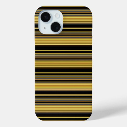 かわいい 黒 金 ストライプ Case-Mate iPhoneケース (裏面)
