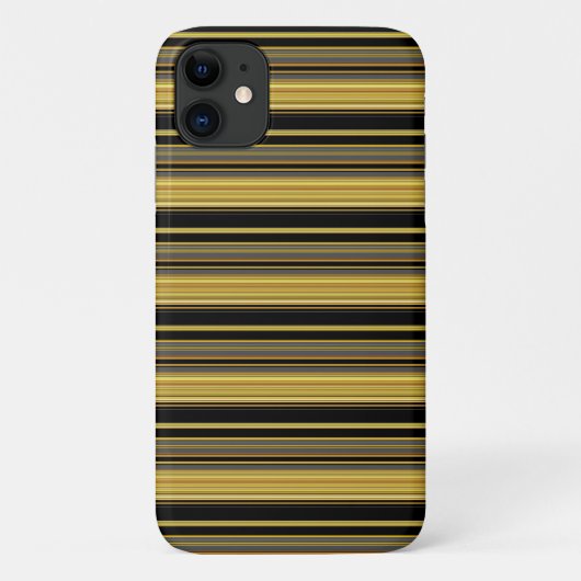 かわいい 黒 金 ストライプ Case-Mate iPhoneケース (裏面)