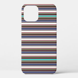 かわいい 黒 青 ストライプ iPhone 12 PROケース