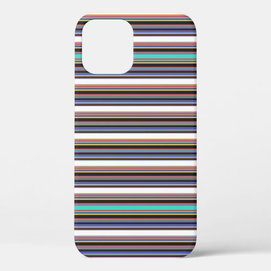 かわいい 黒 青 ストライプ Case-Mate iPhoneケース (裏面)