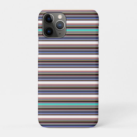 かわいい 黒 青 ストライプ Case-Mate iPhoneケース (裏)