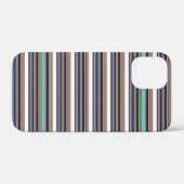 かわいい 黒 青 ストライプ Case-Mate iPhoneケース (裏面 (横))