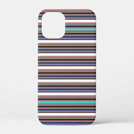 かわいい 黒 青 ストライプ Case-Mate iPhoneケース (裏面)