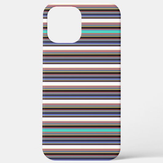 かわいい 黒 青 ストライプ Case-Mate iPhoneケース (裏面)
