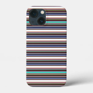 かわいい 黒 青 ストライプ iPhone 13 MINIケース
