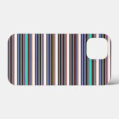 かわいい 黒 青 ストライプ Case-Mate iPhoneケース (裏面 (横))