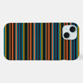 かわいい 黒 青 ストライプ iPhoneケース (裏面横)