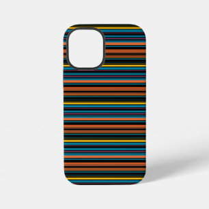 かわいい 黒 青 ストライプ iPhone 12 MINIケース