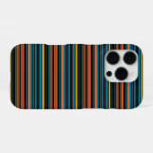 かわいい 黒 青 ストライプ iPhoneケース (裏面横)