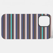 かわいい 黒 青 ストライプ iPhoneケース (裏面横)