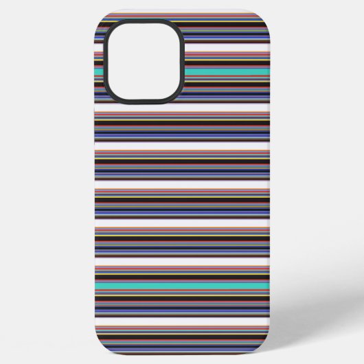 かわいい 黒 青 ストライプ iPhoneケース (裏面)