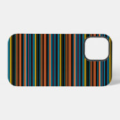 かわいい 黒 青 ストライプ iPhoneケース (裏面横)