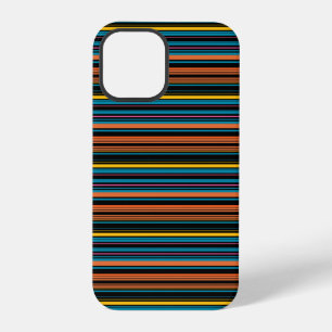 かわいい 黒 青 ストライプ iPhone 12 PROケース