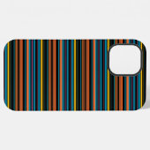 かわいい 黒 青 ストライプ iPhoneケース (裏面横)