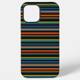 かわいい 黒 青 ストライプ iPhone 12 PRO MAXケース