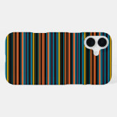 かわいい 黒 青 ストライプ iPhoneケース (裏面横)