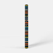 かわいい 黒 青 ストライプ SAMSUNG GALAXYケース (右側面)