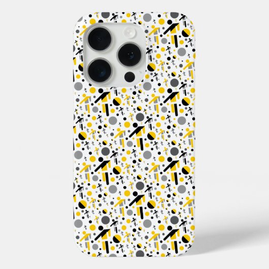 かわいい 黒 黄色 サッカー シルエット デザイン Case-Mate iPhoneケース (裏面)